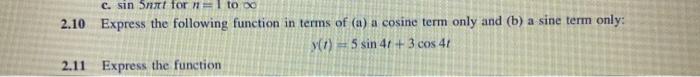 Solved 2.10 Express the following function in terms of (a) a | Chegg.com