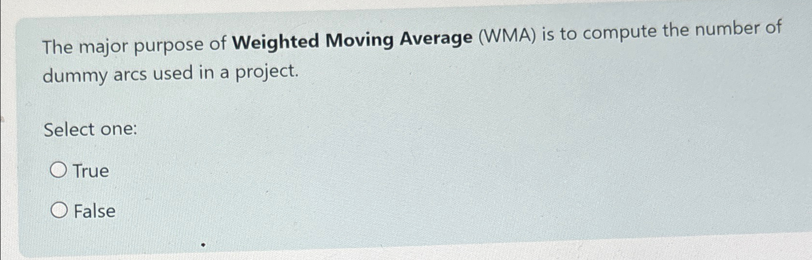Solved The major purpose of Weighted Moving Average (WMA) | Chegg.com