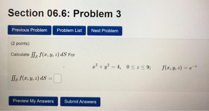 Solved Section 06.6: Problem 3 Previous Problem Problem List | Chegg.com