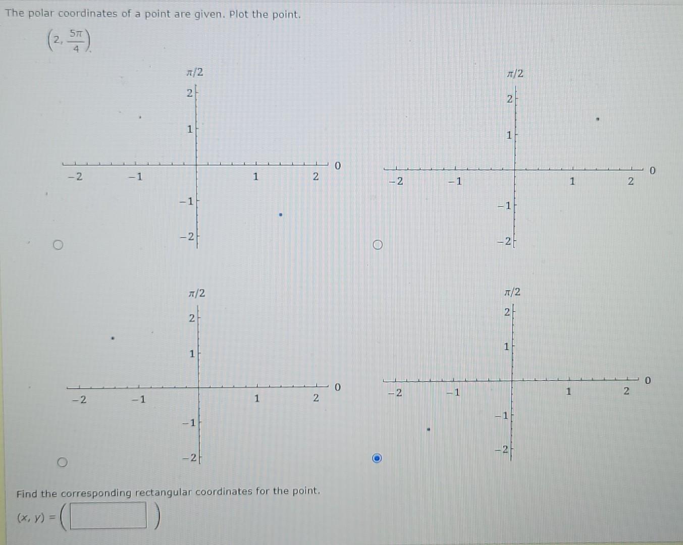 Solved The polar coordinates of a point are given. Plot the | Chegg.com