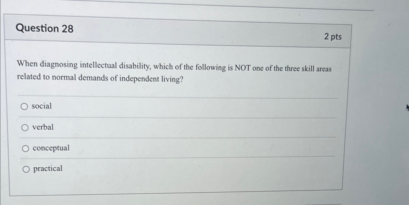 Solved question 282 ptswhen diagnosing intellectual chegg