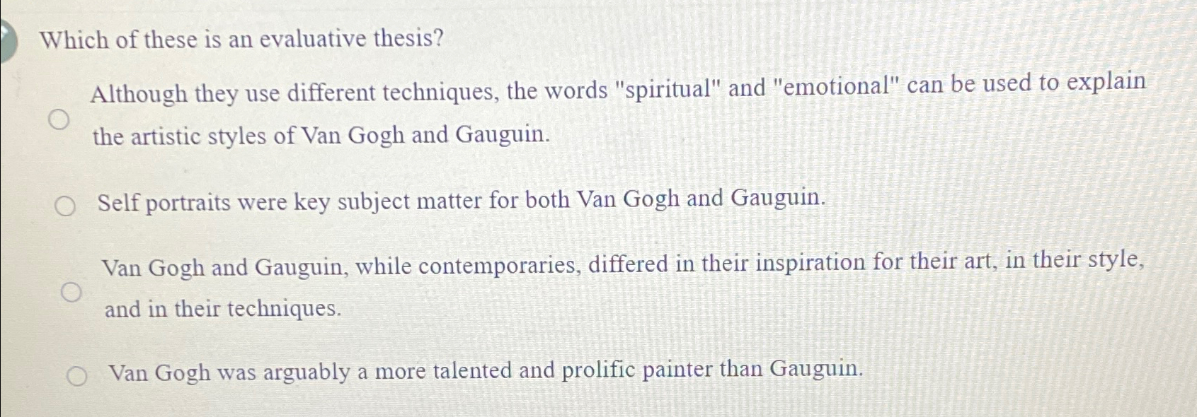 Solved Which of these is an evaluative thesis?Although they | Chegg.com