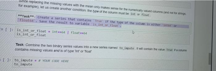 Solved Since replacing the missing values with the mean only | Chegg.com
