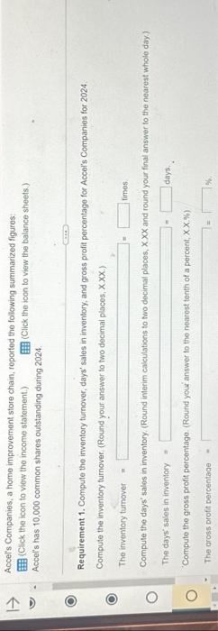 Income StatementBalance SheetsAccels Companies, a | Chegg.com