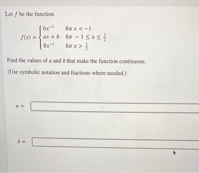 Solved Let f be the function 6x-1 for x