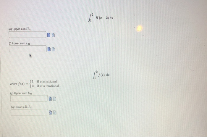 Upper Sum Examples Solved Calculate the upper sums Un and lower sums In on a | Chegg.com