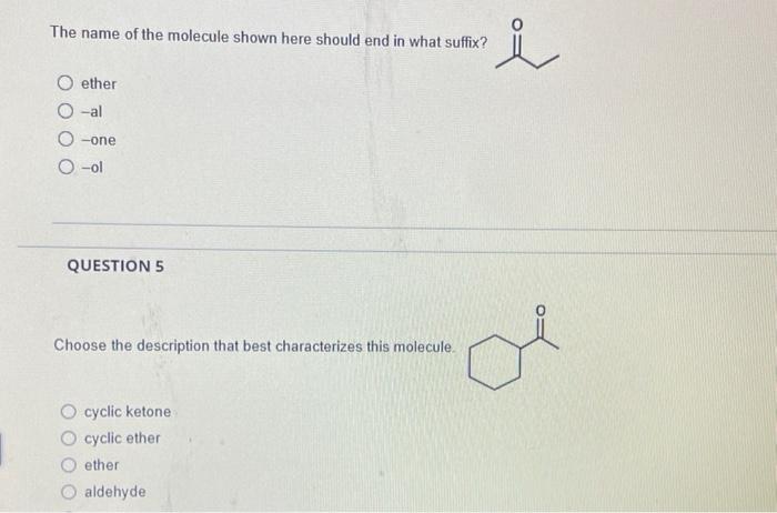 Solved The name of the molecule shown here should end in | Chegg.com