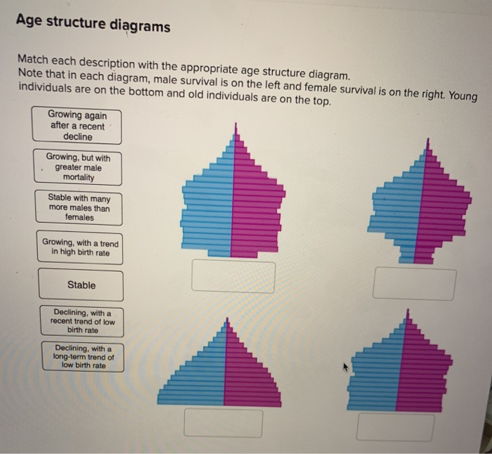Solved Age structure diagrams Match each description with
