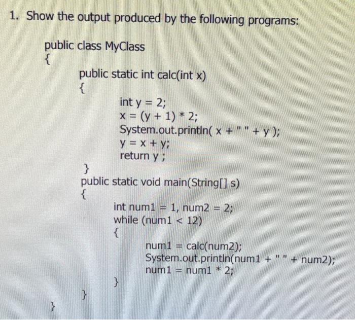 Solved JAVAI know the output is 6 28 2but am not | Chegg.com