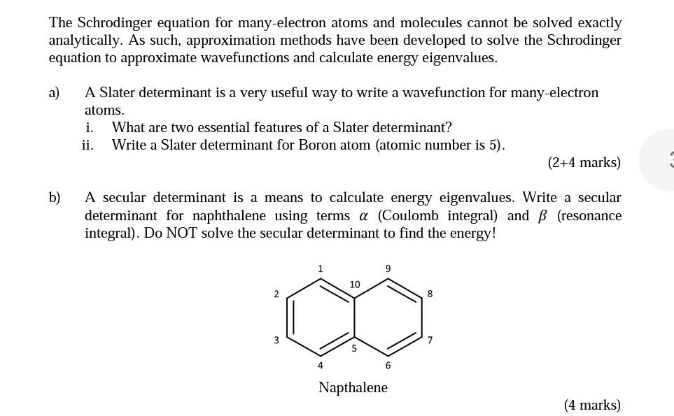 Solved The Schrodinger equation for many-electron atoms and | Chegg.com