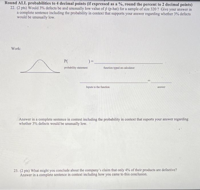Solved Round ALL probabilities to 4 decimal points (if | Chegg.com