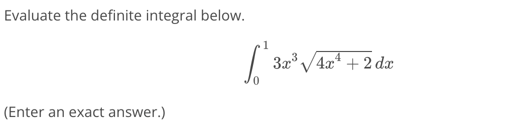 Solved Evaluate the definite integral | Chegg.com