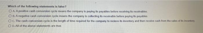 Solved Which Of The Following Statements Is False O A A Chegg