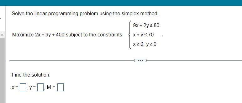Solved Solve the linear programming problem using the | Chegg.com