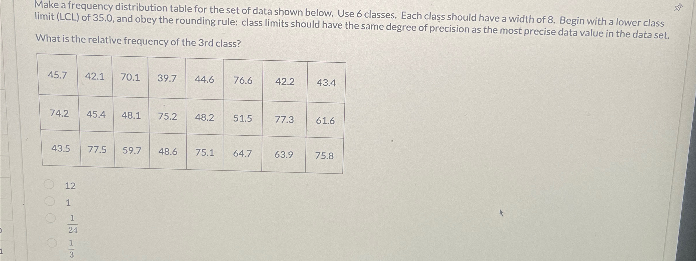 Solved Make a frequency distribution table for the set of | Chegg.com