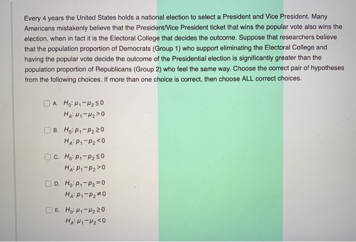 president of the united states is elected every four years