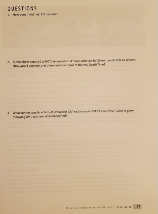 Solved QUESTIONS 1. How does moist heat kill bacteria? 2. A