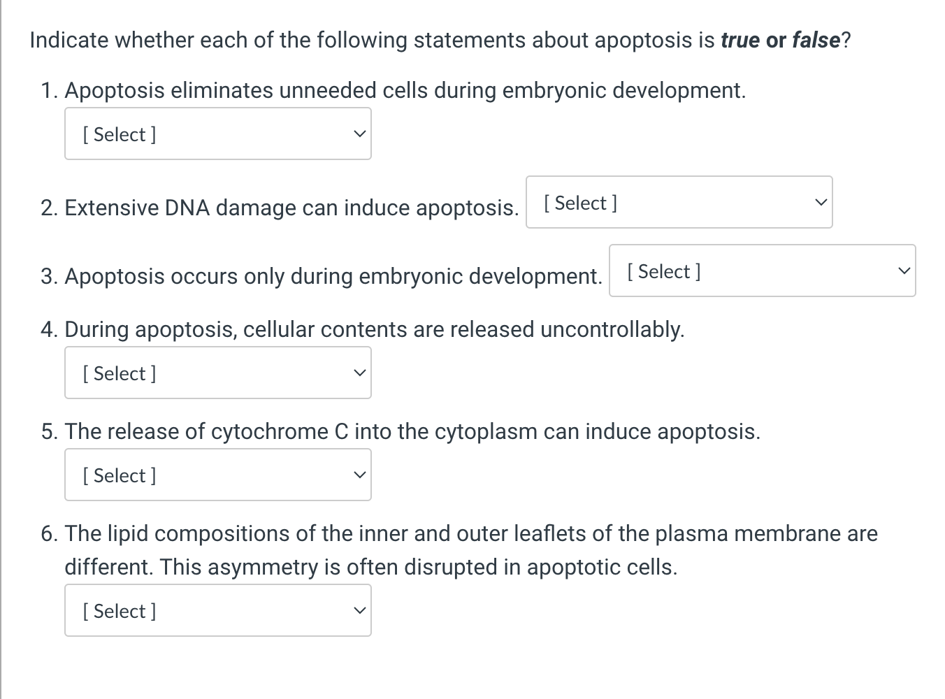 Solved Indicate whether each of the following statements | Chegg.com