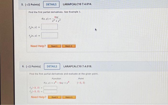Solved Find the first partial derivatives. See Example 1. | Chegg.com