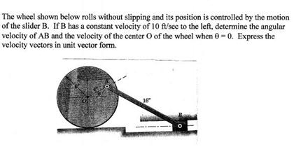 The wheel shown below rolls without slipping and its | Chegg.com