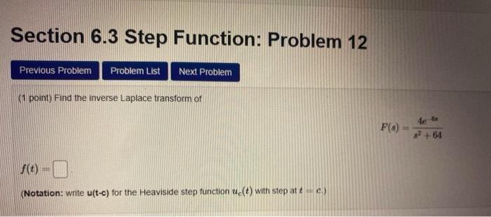 Solved Section 6.3 Step Function: Problem 10 Previous | Chegg.com