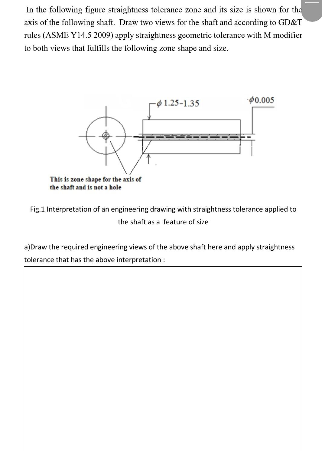 Solved In the following figure straightness tolerance zone