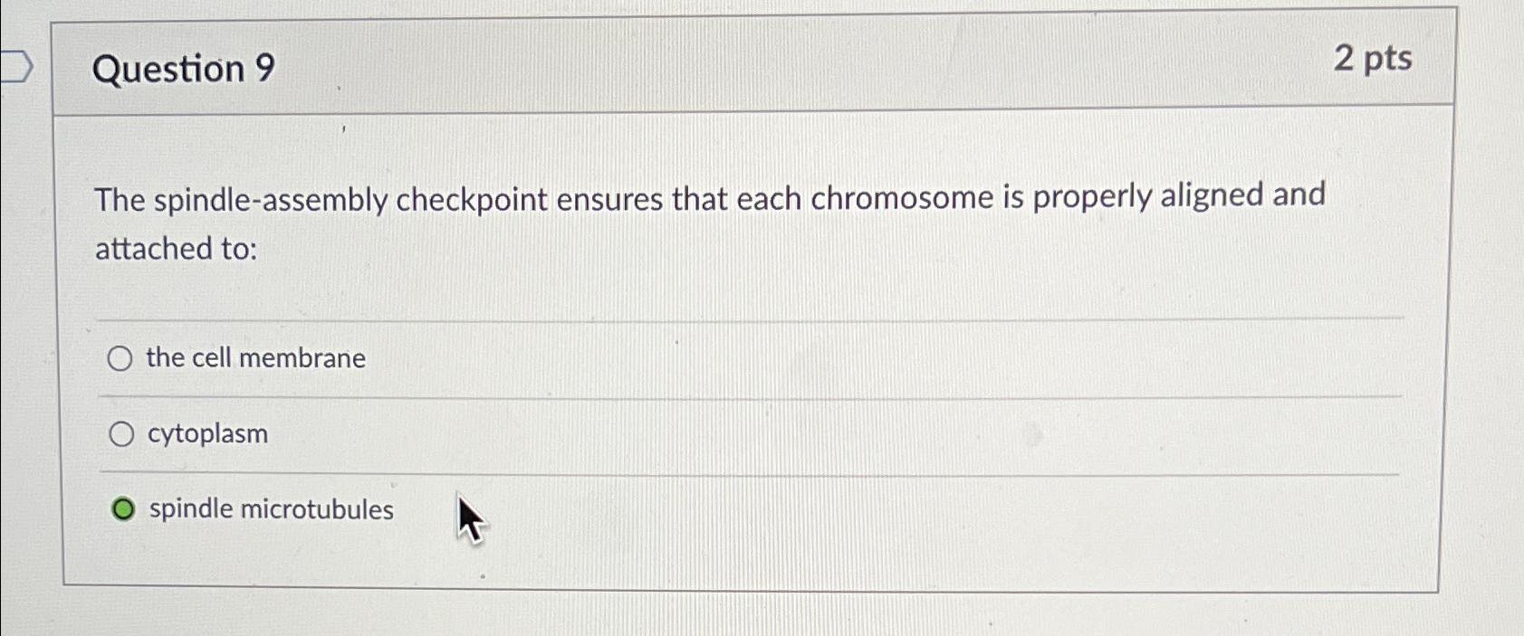 Solved Question 92 ﻿ptsThe spindle-assembly checkpoint Biology Diagrams