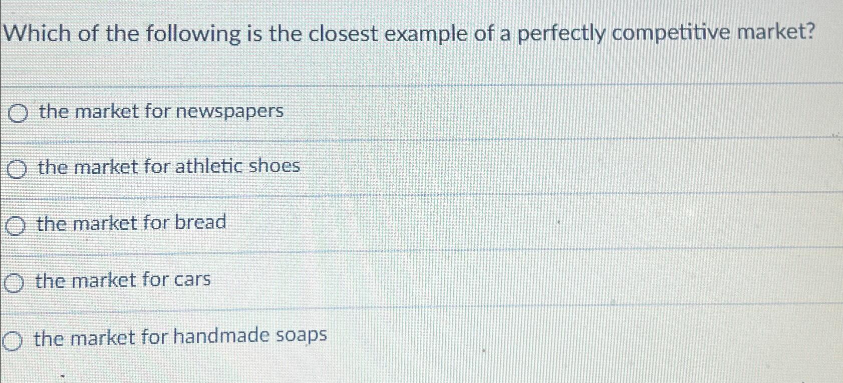 Solved Which of the following is the closest example of a | Chegg.com