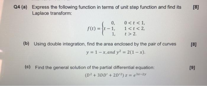 Solved [8] Q4 (a) Express the following function in terms of | Chegg.com