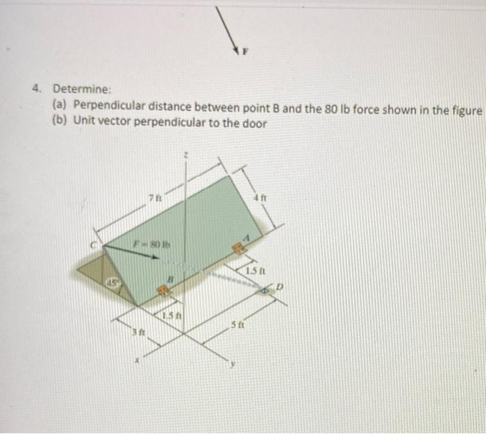 Solved 4. Determine: (a) Perpendicular distance between | Chegg.com