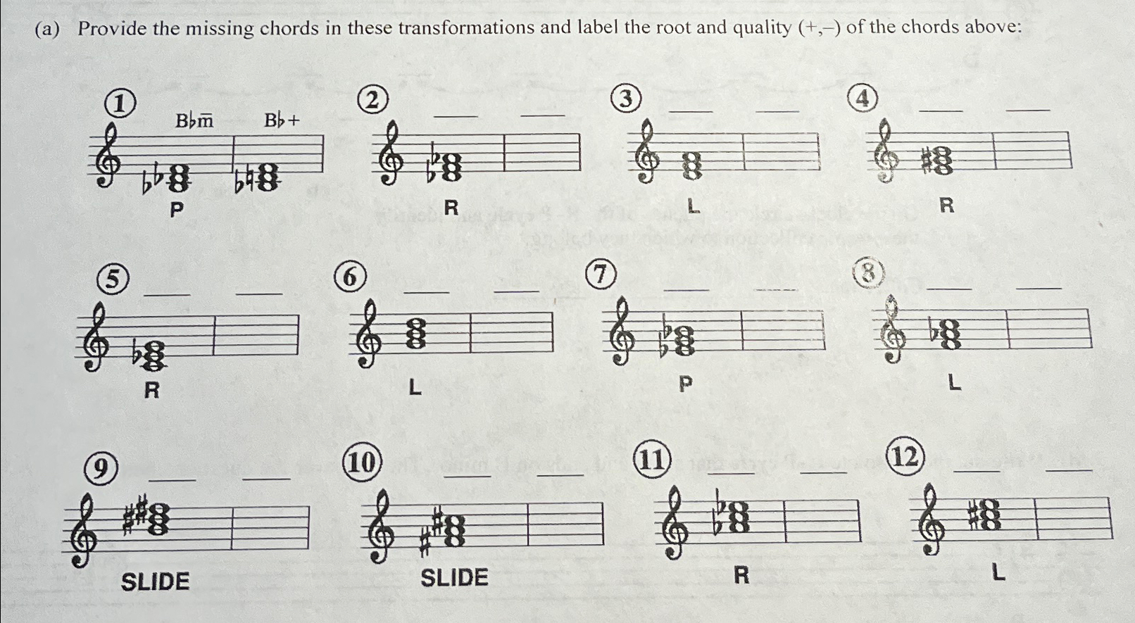 (a) ﻿Provide the missing chords in these | Chegg.com