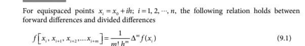 Solved For equispaced points x = x, +ih; i = 1, 2, ,, the | Chegg.com