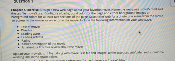 Solved QUESTION 1 Chapter 5 Exercise Design A New Web Page Chegg