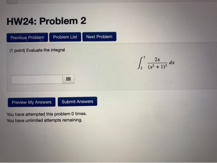 Solved HW24: Problem 2 Previous Problem Problem List Next | Chegg.com