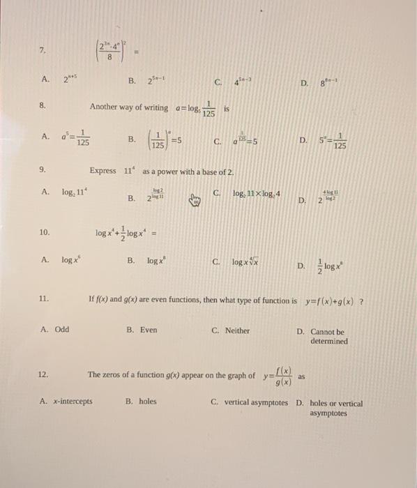 Solved please anawer all 20 multiple choice question. only | Chegg.com