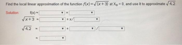 Solved Find the local linear approximation of the function | Chegg.com
