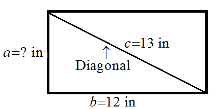 Solved Geometry Find The Width Of A Rectangle That Has A Diagonal Chegg Com