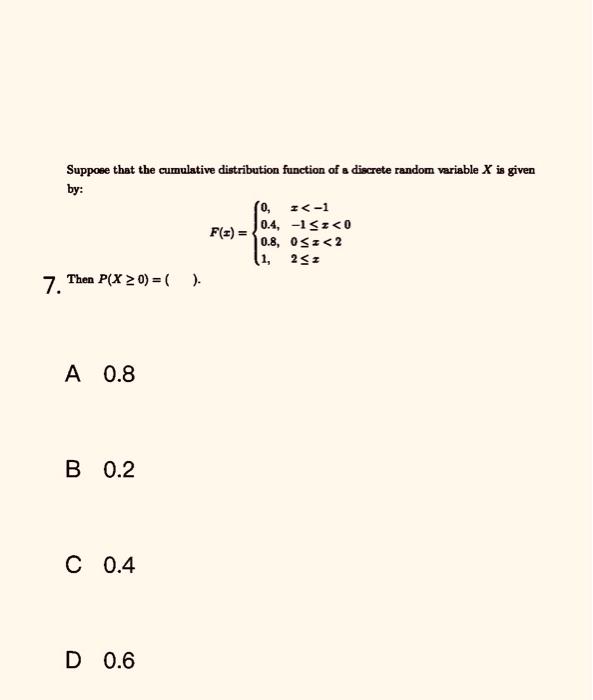 Solved Suppose That The Cumulative Distribution Function Of | Chegg.com