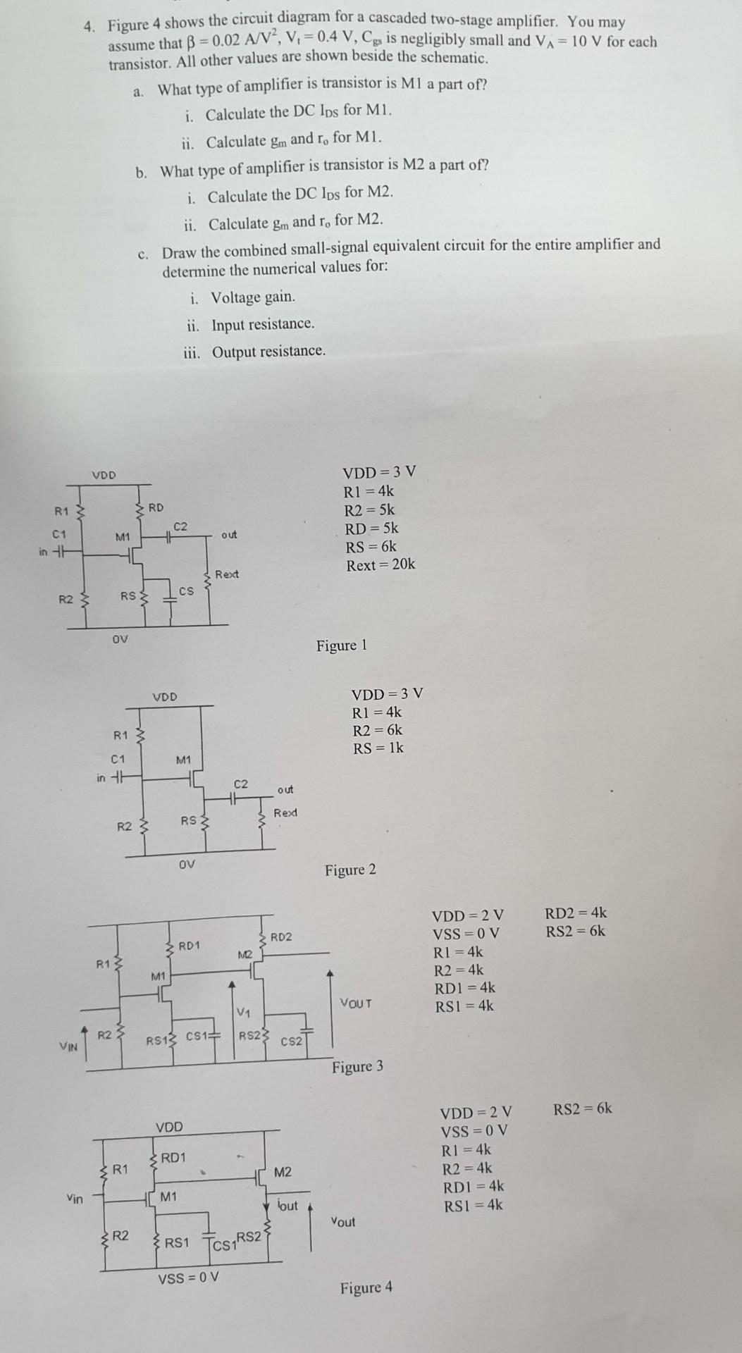 Solved 4. Figure 4 shows the circuit diagram for a cascaded | Chegg.com