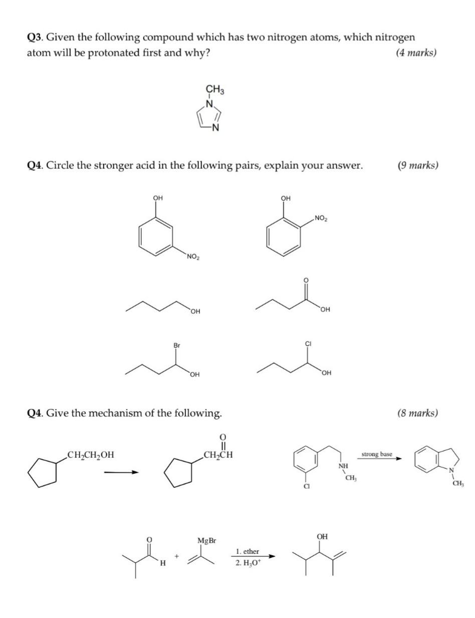 Solved Q3. Given The Following Compound Which Has Two 