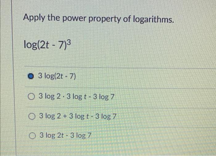 log 2 power 7