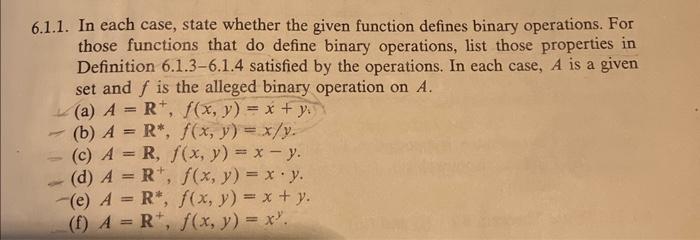 6.1.1. In each case, state whether the given function | Chegg.com