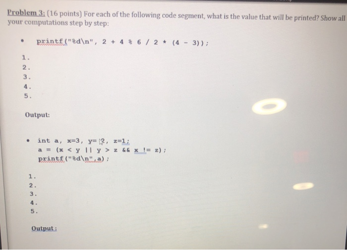 Solved Problem 3 16 Points For Each Of The Following Code Chegg Com
