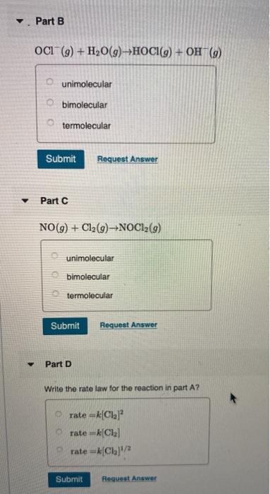 Solved What Is The Molecularity Of Each Of The Following Chegg Com