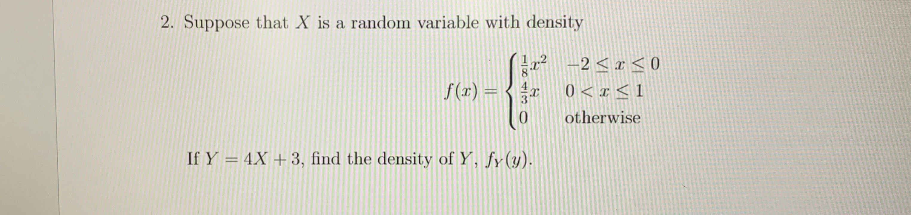 Solved Suppose that x ﻿is a random variable with | Chegg.com