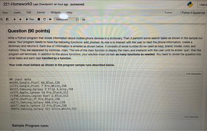 Solved could someone write a Python code for this Question | Chegg.com