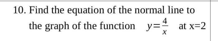 find the equation of the line normal to the graph