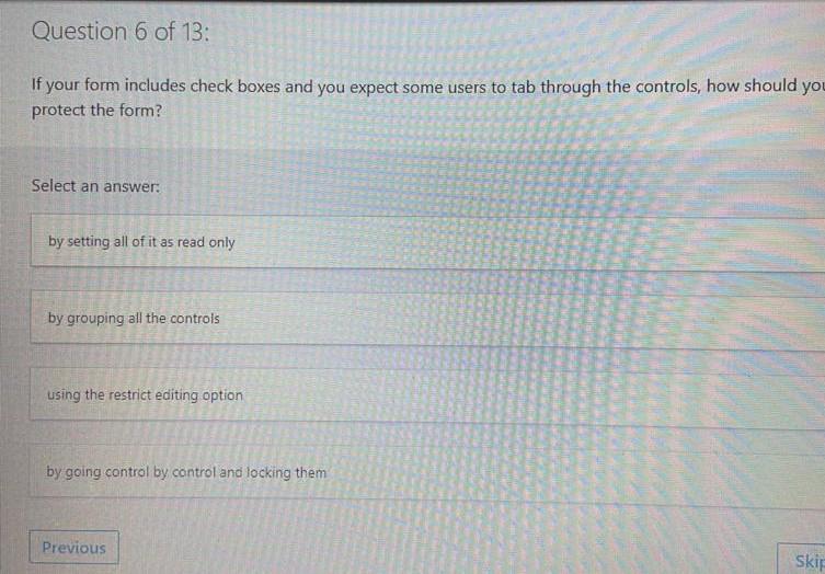 Solved Question 6 of 13: If your form includes check boxes | Chegg.com