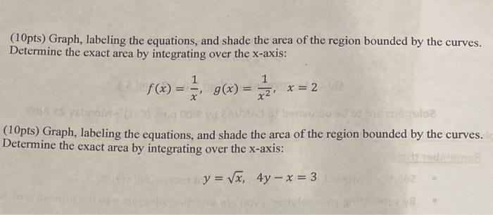 Solved (10pts) Graph, labeling the equations, and shade the | Chegg.com