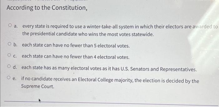 According To The Constitution, A. Every State Is | Chegg.com